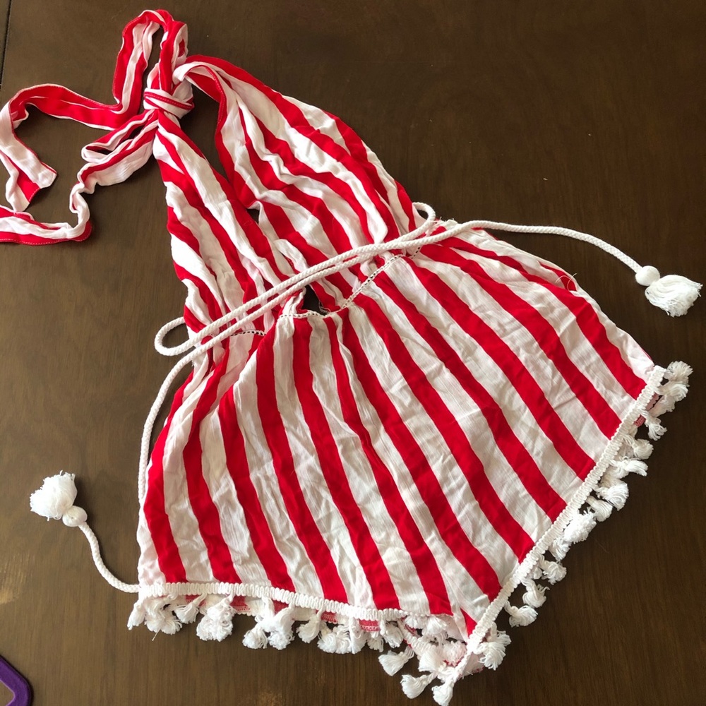 Forever 21 Striped Halter Swimsuit Cover up Small